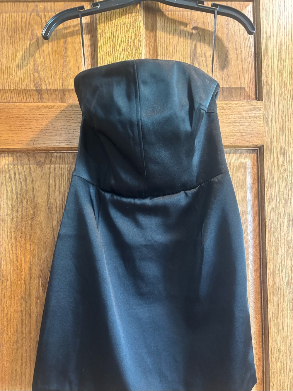 H&M Strapless Black Satin Party Dress